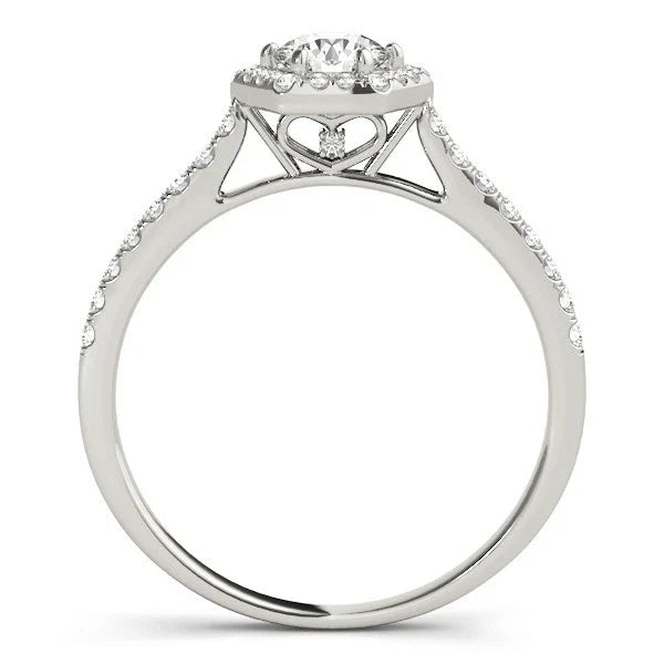 Lab Grown Round Diamond Halo Engagement Ring For Women