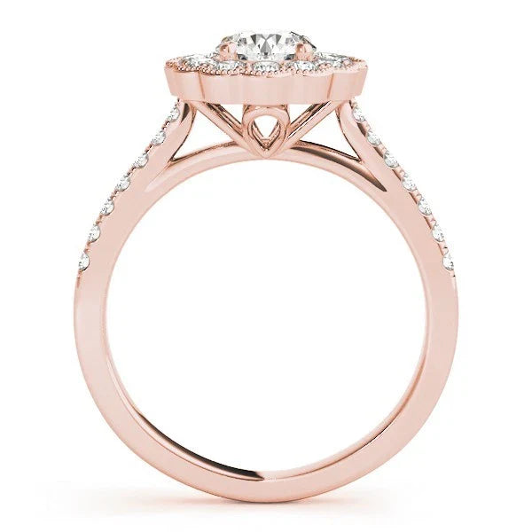 Lab Grown Round Diamond Halo Engagement Ring In Platinum
