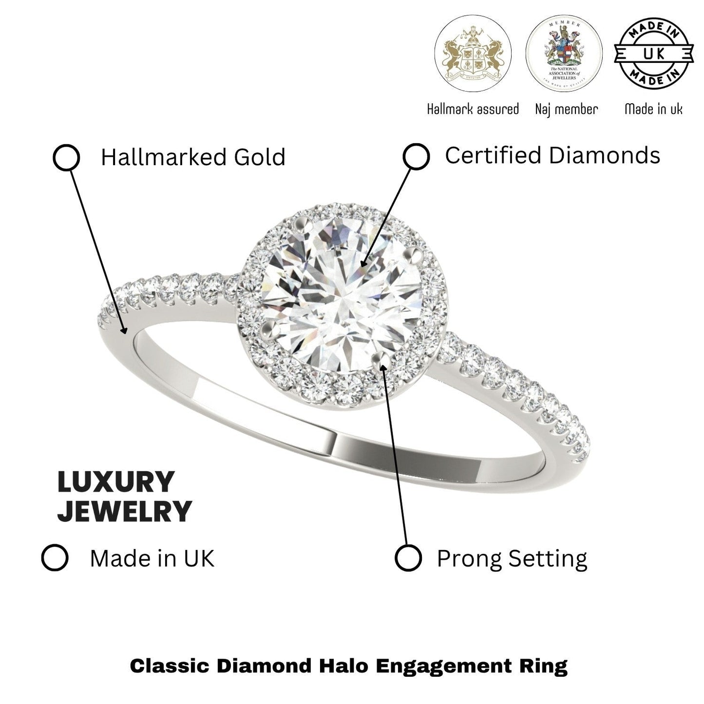 Lab-Grown Diamond 2.00 CT DE/VS Halo Engagement Ring in Platinum
