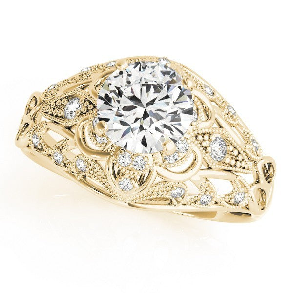 2.00Ct DE/VS Lab Grown Round Diamond Halo Engagement Ring 18K Yellow Gold