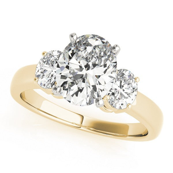 18k White gold Oval cut Trilogy Engagement Ring Ð 2Ct DE/VS Lab Grown Diamonds
