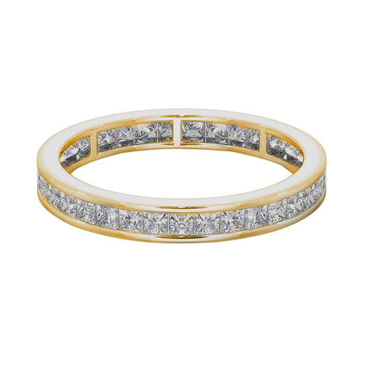 2.00Ct Princess Cut Diamond Channel set Full Eternity Wedding Ring
