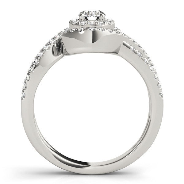 2.00Ct Round Lab Grown Diamond Halo Engagement Ring In 18K Yellow Gold