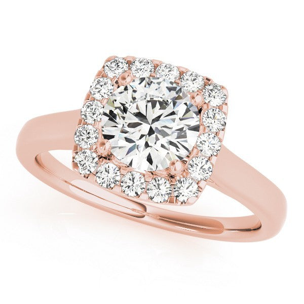 2.00Ct Lab Grown Round Diamond Halo Engagement Ring 18K Yellow Gold