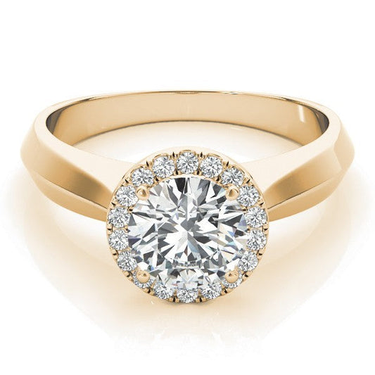 2.00 Ct DE/VS Lab-Grown Diamond Halo Engagement Ring in 18K Yellow Gold ÐUK Made