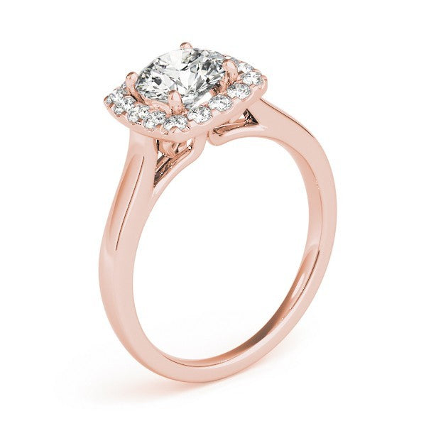 2.00Ct Lab Grown Round Diamond Halo Engagement Ring 18K Yellow Gold