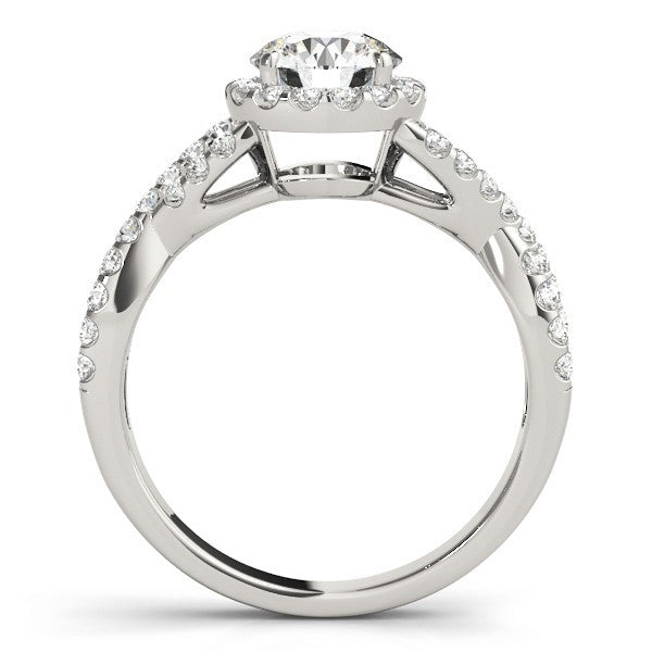 2.00Ct Lab Grown Round Diamond Halo Engagement Ring 18K Yellow Gold
