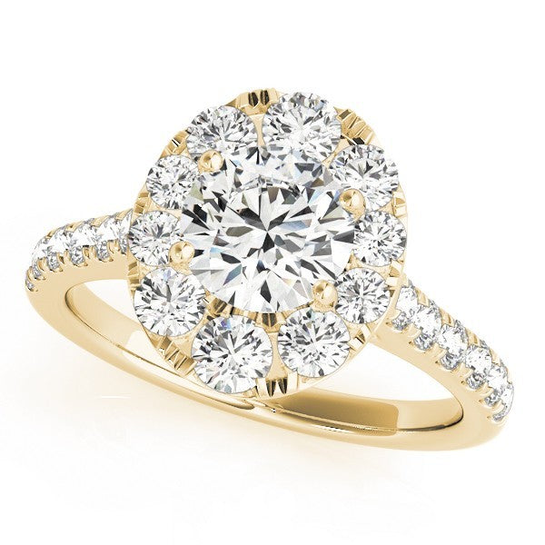 2.00 Ct DE/VS Lab Grown Round Diamond Halo Engagement Ring in Platinum