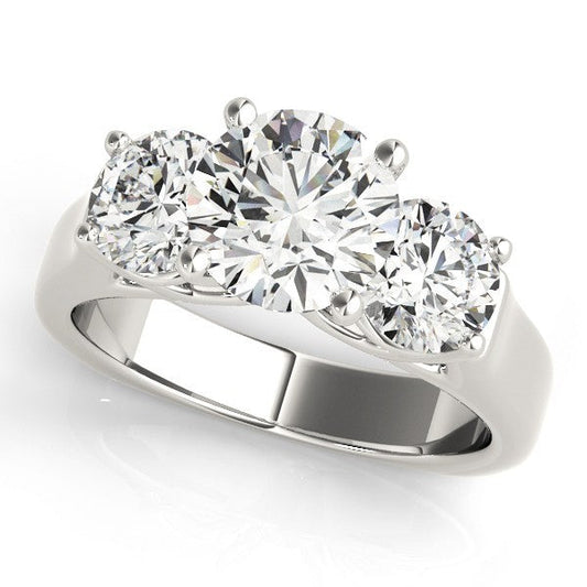 Lab Grown Platinum Diamond Three Stone Engagement Ring For Women 2CT DE/VS