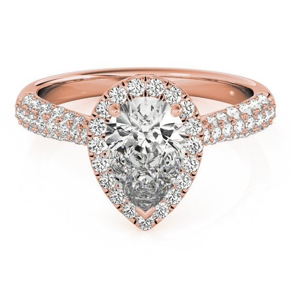 2.00 Ct DE/VS Lab Grown Pear Shape Diamond Halo Engagement Ring Platinum