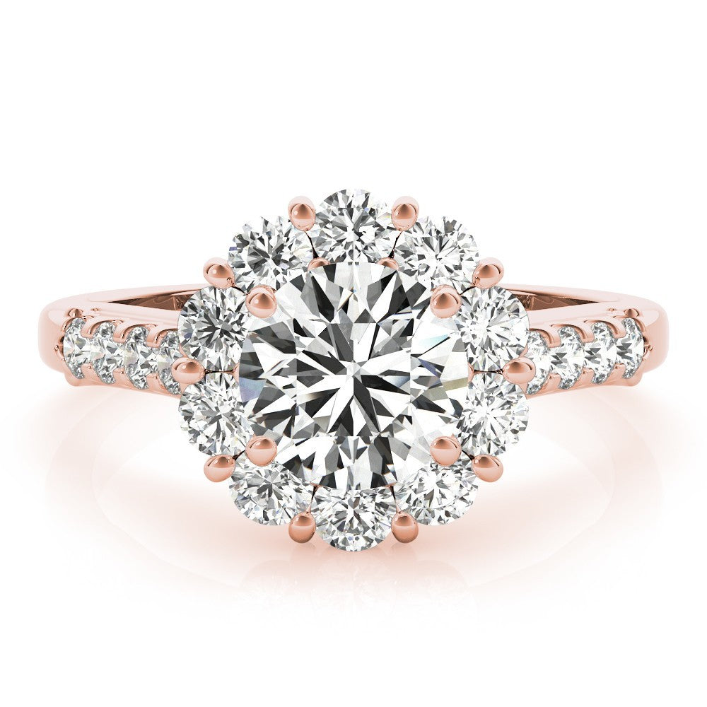 2.00 Ct DE/VS Lab Grown Round Diamond Halo Engagement Ring in Platinum