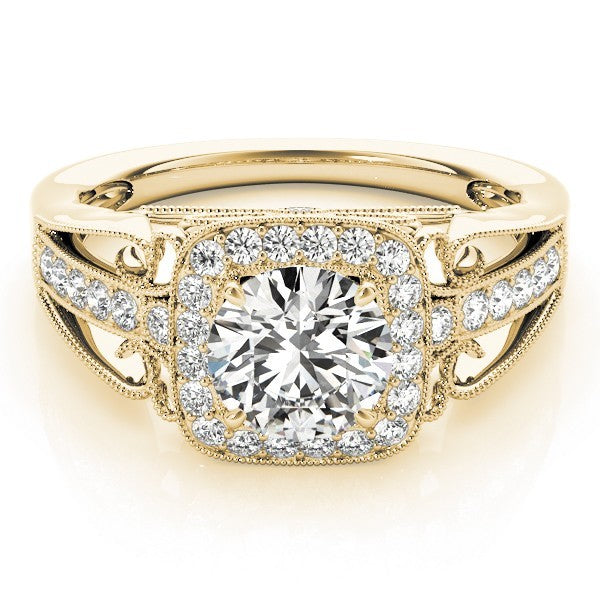 2.00 Ct DE/VS Lab Grown Round Diamond Halo Engagement Ring 18K Rose Gold