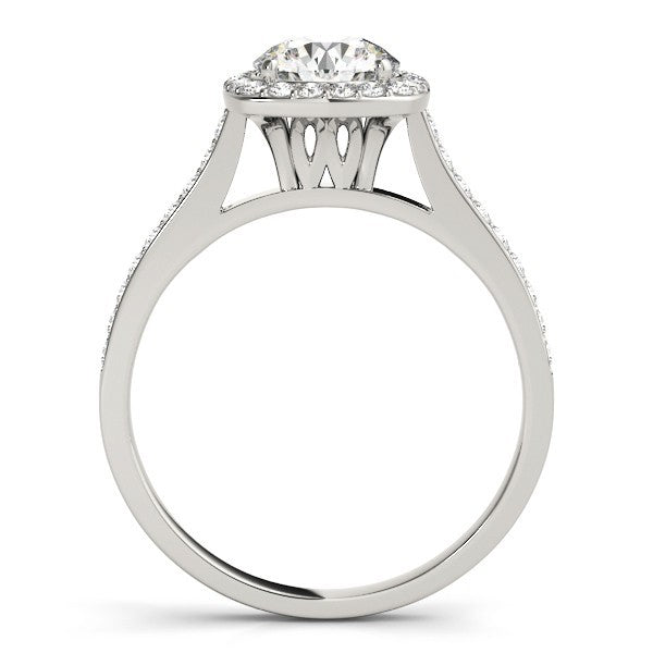 Lab Grown Round Diamond Halo Engagement Ring 18K Rose Gold