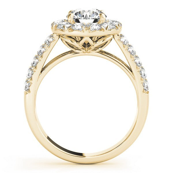 3.00 Ct DE/VS Lab Grown Round Diamond Halo Engagement Ring 18K Rose Gold