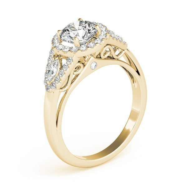 2.00 Carat DE/VS Lab Grown Round Cut Diamond Halo Engagement Ring 18K White Gold