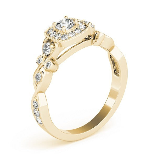 2.00Ct DE/VS Lab Grown Round Diamond Halo Engagement Ring 18K White Gold