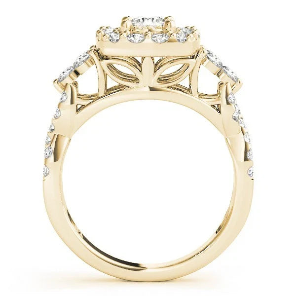2.00Ct Round Lab Grown Diamond Halo Engagement Ring Gift For Women