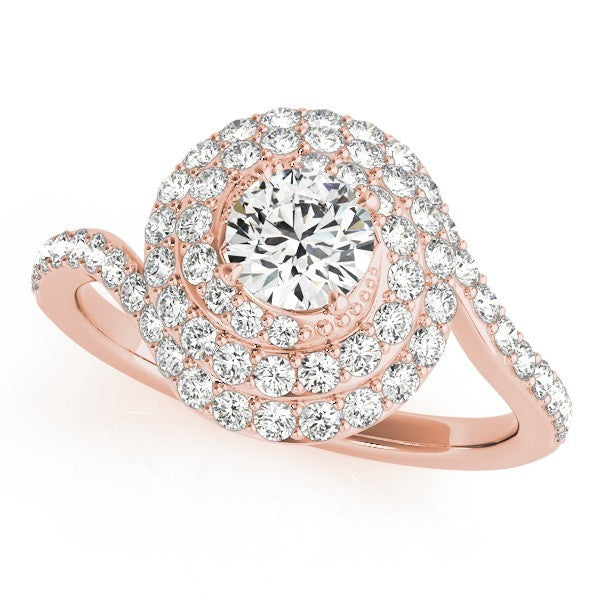 2.00 Carat DE/VS Lab Grown Round Cut Diamond Halo Engagement Ring 18K White Gold