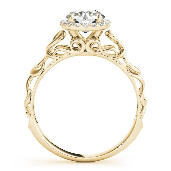 2.00 Ct DE/VS Lab-Grown Diamond Halo Engagement Ring in 18K Yellow Gold ÐUK Made