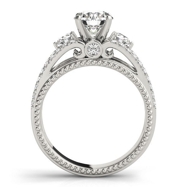 Lab Grown Round Diamond 3 Stone Engagement Ring In 950 Platinum DE/VS 2CT