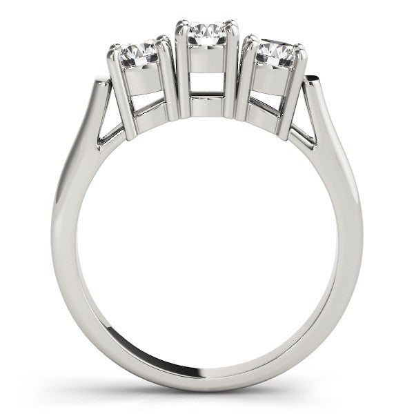 Lab Grown Round Diamond Trilogy Engagement Ring Platinum 0.50Ct - 2.00Ct DE/VS