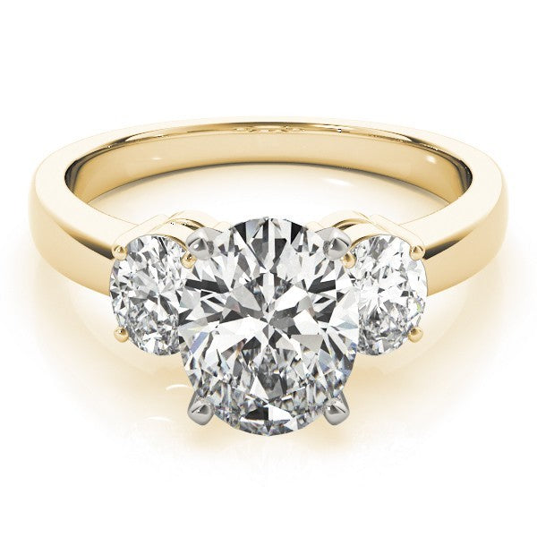18k White gold Oval cut Trilogy Engagement Ring Ð 2Ct DE/VS Lab Grown Diamonds