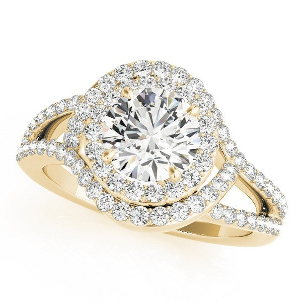 2.00Ct Lab Grown Round Diamond Halo Engagement Ring 18K Rose Gold
