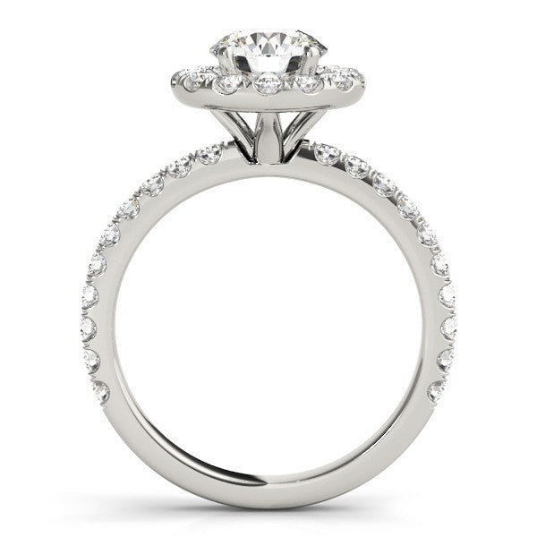 2.00Ct DE/VS Lab Grown Round Diamond Halo Engagement Ring 18K White Gold