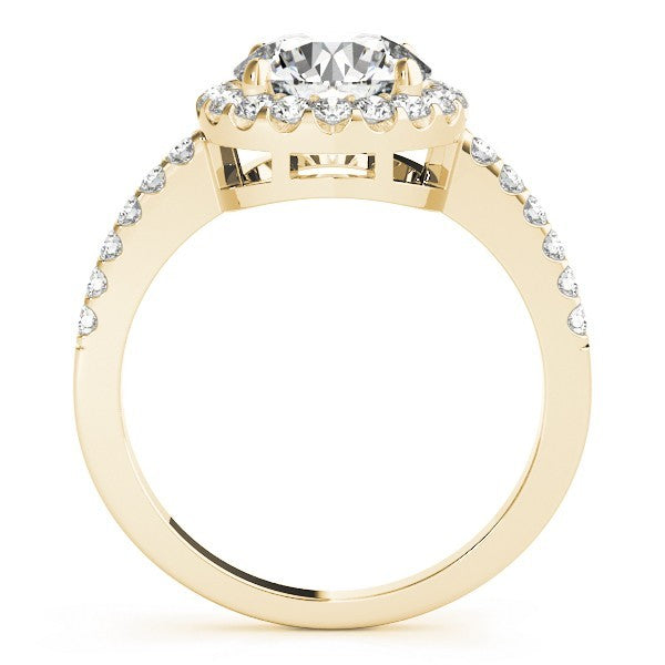 2.00Ct DE/VS Lab Grown Round Diamond Halo Engagement Ring 18K White Gold