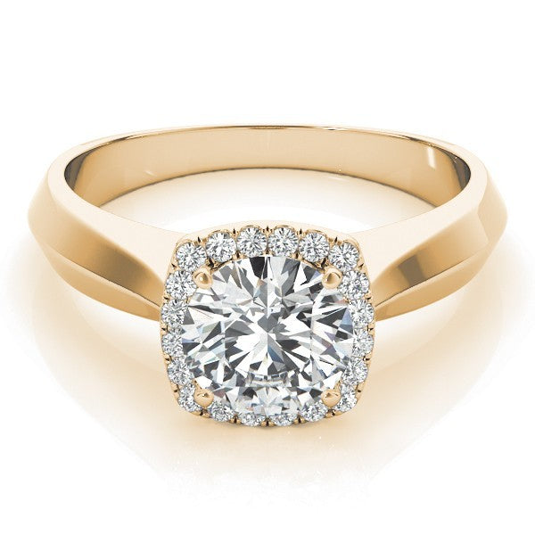 2.00 Ct DE/VS Lab-Grown Diamond Halo Engagement Ring in 18K Yellow Gold