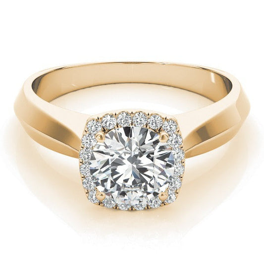 2.00 Ct DE/VS Lab-Grown Diamond Halo Engagement Ring in 18K Yellow Gold