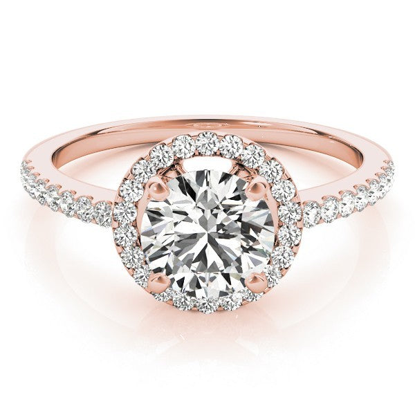 2.00 Carat DE/VS Lab Grown Round Diamond Halo Engagement Ring 18K White Gold
