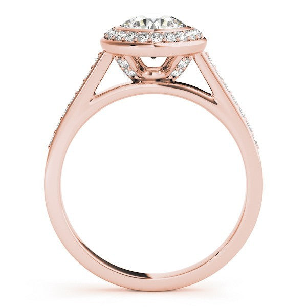 2.00 Carat DE/VS Lab Grown Round Cut Diamond Halo Engagement Ring 18K White Gold