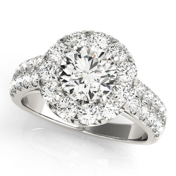 3.00 Ct DE/VS Lab Grown Round Diamond Halo Engagement Ring 18K Rose Gold