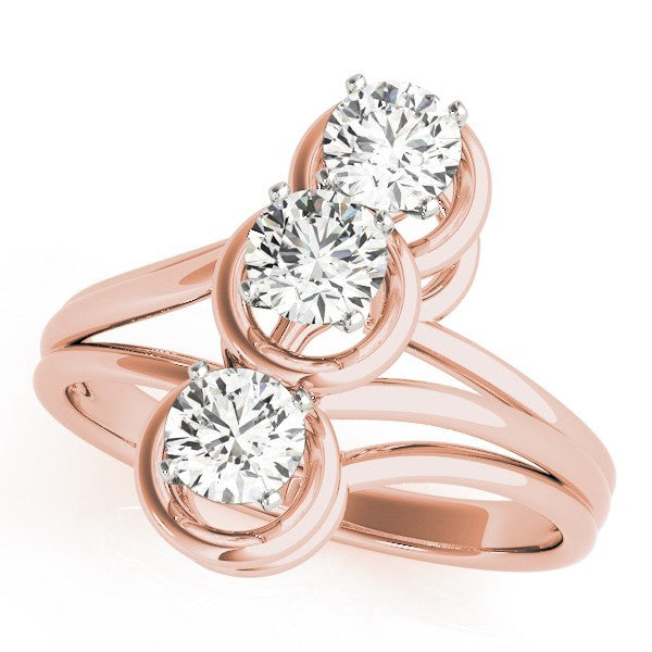 0.50Ct - 2.00Ct DE/VS Lab Grown Round Diamond Trilogy Engagement Ring Platinum