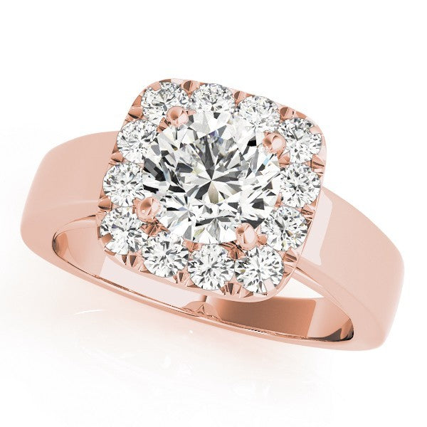 3.00 Carat DE/VS Lab Grown Round Cut Diamond Halo Engagement Ring 18K White Gold