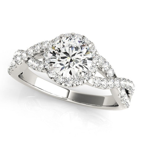 2.00Ct Lab Grown Round Diamond Halo Engagement Ring 18K Yellow Gold