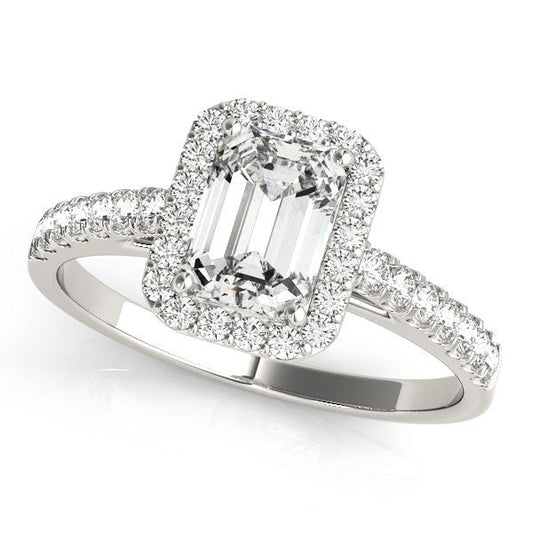 2.00Ct DE/VS Lab Grown Emarald Diamond Halo Engagement Ring Platinum
