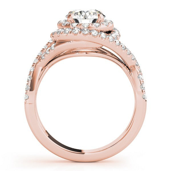 3.00 Carat DE/VS Lab Grown Round Cut Diamond Halo Engagement Ring 18K White Gold