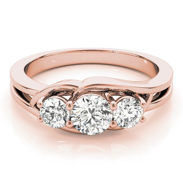 Lab Grown Diamond 3 Stone Engagement Ring Platinum Gift For Women DE/VS 2CT