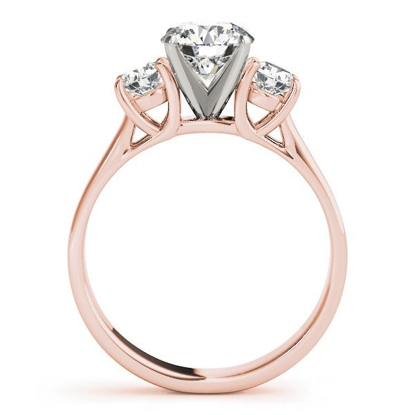 Lab Grown Round Diamond Three Stone Engagement Ring Platinum