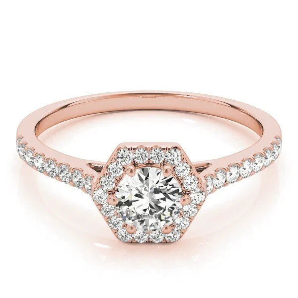 Lab Grown Round Diamond Halo Engagement Ring For Women