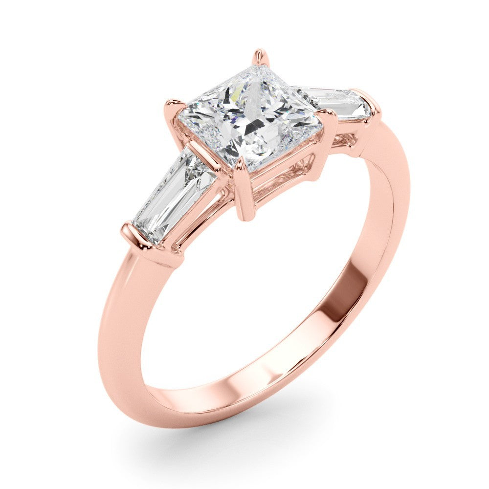 2.00CT DE/VS Lab-Grown Square Cut Diamond 3 Stone Engagement Ring