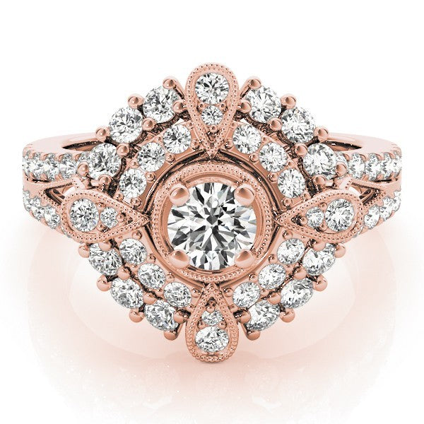 2.00Ct DE/VS Lab Grown Round Diamond Halo Engagement Ring 18K White Gold