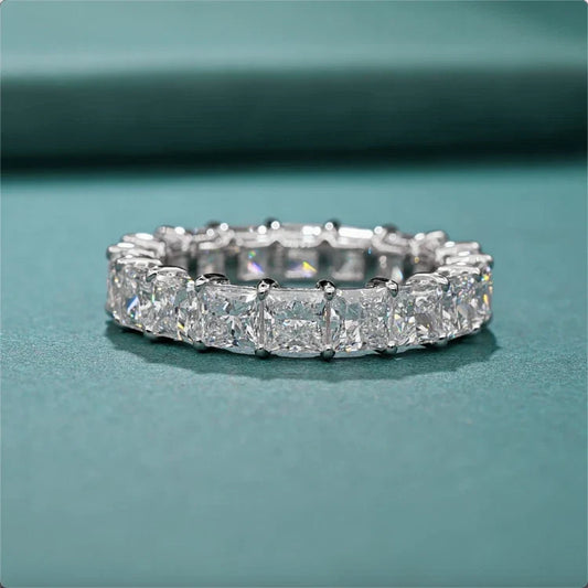 6.00ct Princess Lab Grown Diamond Full Eternity Ring Platinum