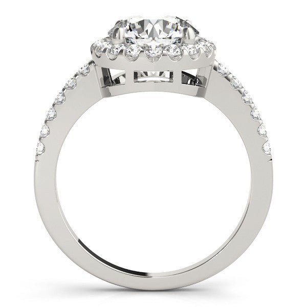 2.00Ct DE/VS Lab Grown Round Diamond Halo Engagement Ring 18K White Gold