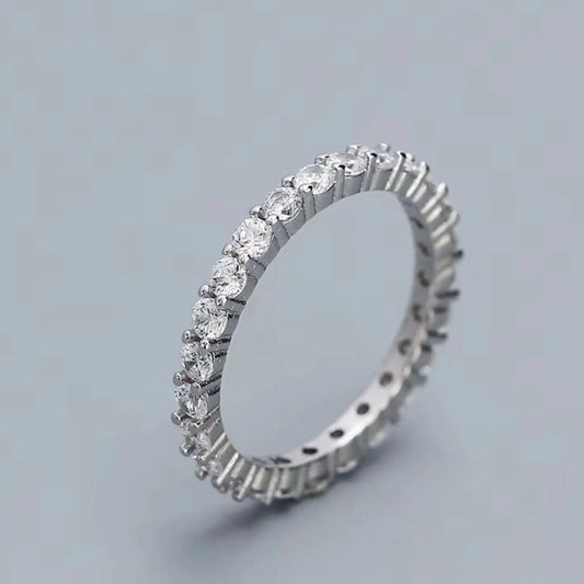 1.05Ct Natural Diamond Eternity Ring White Gold | Claw Set