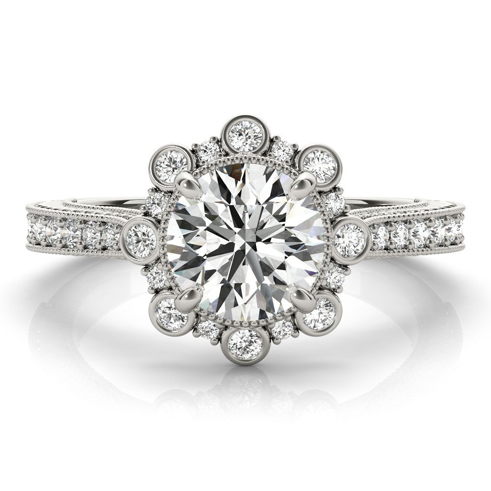 Lab-Grown Diamond Halo Engagement Ring in Platinum UK Hallmarked