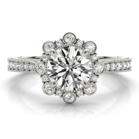 Lab-Grown Diamond Halo Engagement Ring in Platinum UK Hallmarked