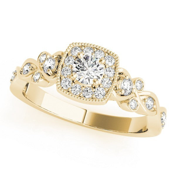 2.00Ct DE/VS Lab Grown Round Diamond Halo Engagement Ring 18K White Gold
